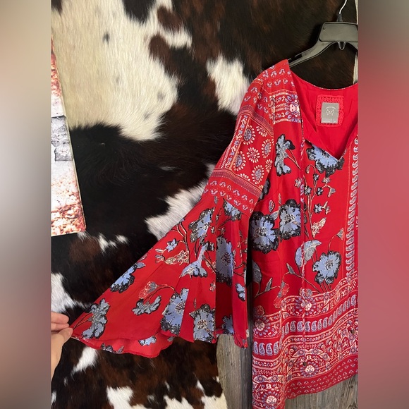 Anthropologie Vanessa Virginia size 2P silk dress boho floral pattern - Picture 4 of 6